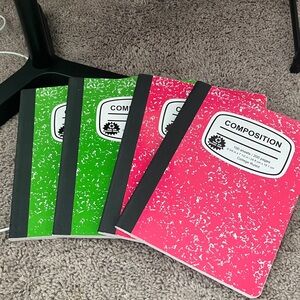 Set of Target Hardcover Composition Notebooks - Green and Pink